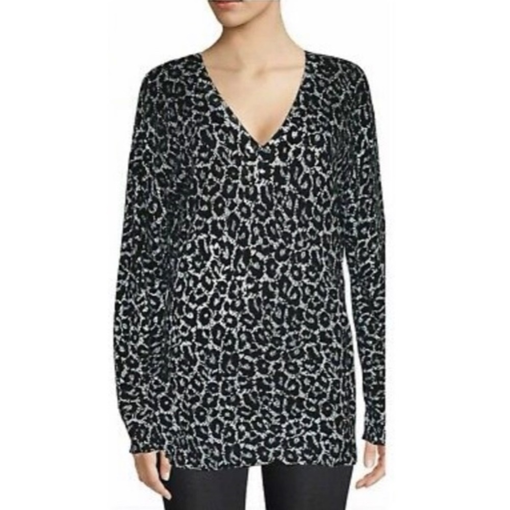 MICHAEL Michael Kors leopard print v-neck sweater